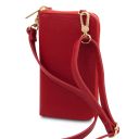 TL Bag Leather Wallet With Strap Lipstick Red TL142323