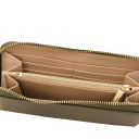 Eris Exklusive Damenbrieftasche aus Leder mit Rundum-Reißverschluss Tannengrün TL142318