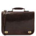 Siena Leather Messenger bag 2 Compartments Dark Brown TL142243