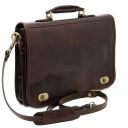 Siena Leather Messenger bag 2 Compartments Dark Brown TL142243