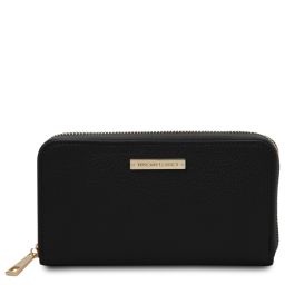 Eris Elégant Portefeuille en Cuir Entièrement Zippée Noir TL142318