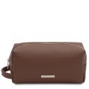 TL Bag Soft Leather Toilet bag Dark Taupe TL142324