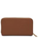 Eris Exclusive zip Around Leather Wallet Cognac TL142318