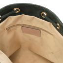 TL Bag Sac Secchiello en Cuir Daim et Franges Vert Forêt TL142291