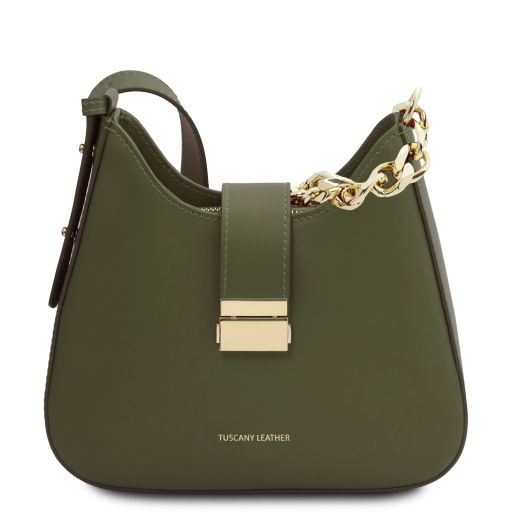 Calipso Sac Bandoulière en Cuir Vert Forêt TL142254