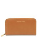 Venere Exclusive zip Around Leather Wallet Cognac TL142085