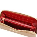 Eris Exklusive Damenbrieftasche aus Leder mit Rundum-Reißverschluss Champagne TL142318