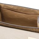 Atena Croc Print Leather Handbag Light Taupe TL142267